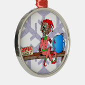 Zombie op een Shelf Metalen Ornament (Rechts)