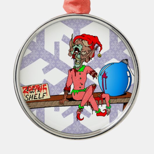 Zombie op een Shelf Metalen Ornament (Voorkant)