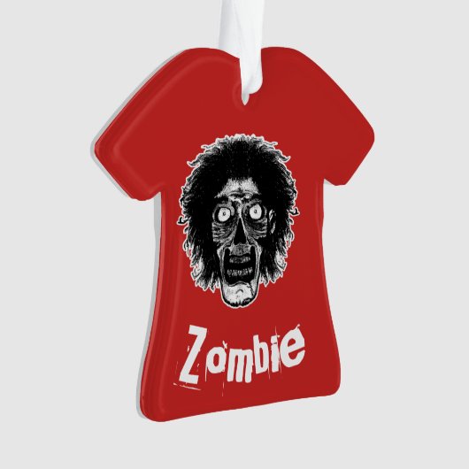 Zombie - op rood ornament (voorkant)