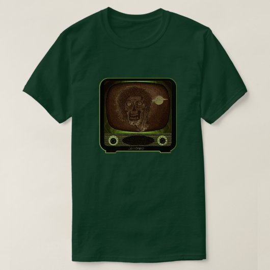 Zombie op tv - 2 t-shirt (Design voorkant)