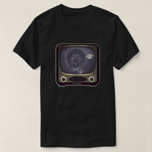 Zombie op tv - Gold T-shirt (Design voorkant)