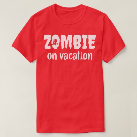 Zombie op vakantie Grappig Halloween ontwerp T-shirt (Design voorkant)