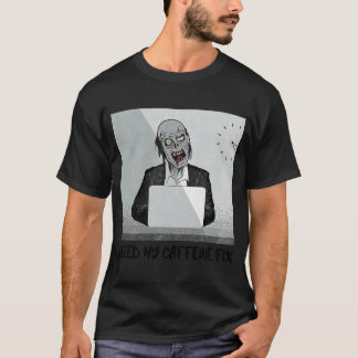 ZOMBIE OP ZOOMKLAS SLAPERIG HEEFT COFFIE CAFFEINE  T-SHIRT
