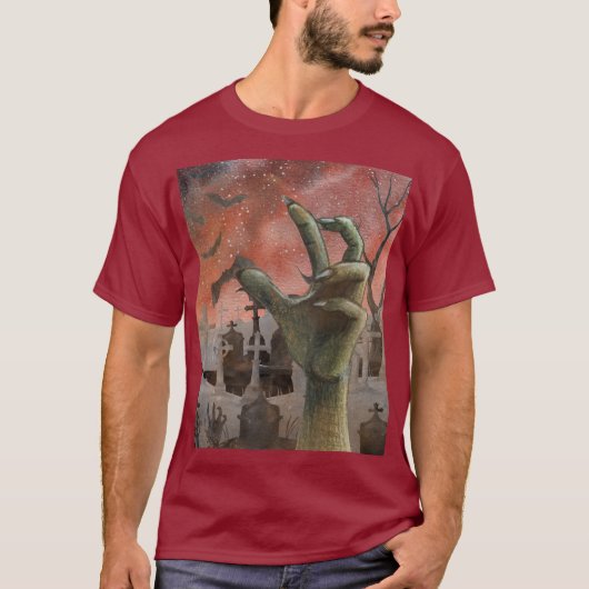 Zombie Opkomst Halloween T-Shirt (Voorkant)