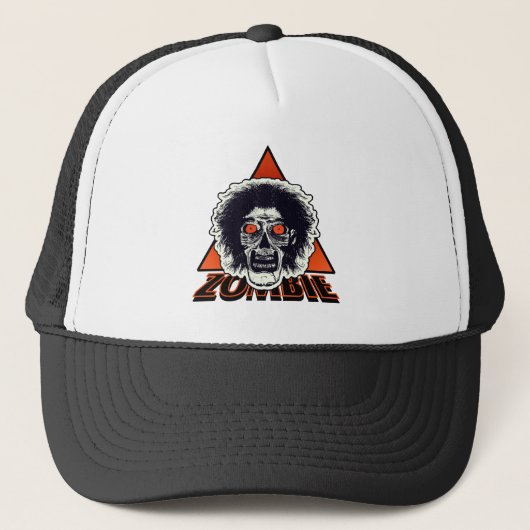 ZOMBIE Oranje Eyes driehoek Trucker Pet (Voorkant)