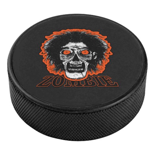 Zombie - Oranje Eyes Hair Hockey Puck (3/4)