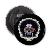Zombie - Oranje ogen Button Flesopener (Voorkant)