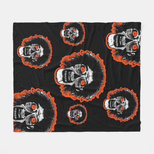 ZOMBIE - Oranje ogen multi-face fleece Blanket (Voorkant (Horizontaal))
