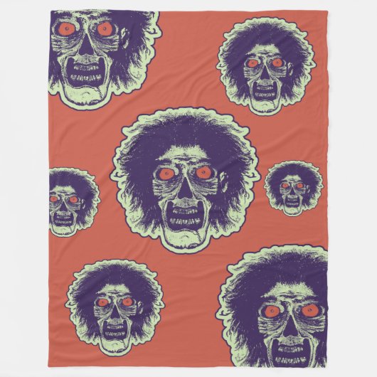 ZOMBIE - Oranje Ogen Multi Gezicht Fleece Deken (Voorkant)