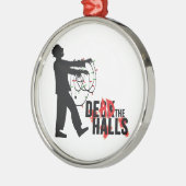 Zombie Ornament: "DOOD THE HALLS" Metalen Ornament (Links)