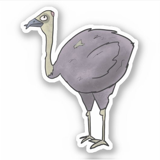 Zombie ostrich sticker (Voorkant)
