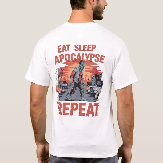 Zombie Outbreak Alert - Halloween Horror Design T-shirt (Achterkant)