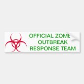 Zombie Outbreak Bumpersticker (Voorkant)