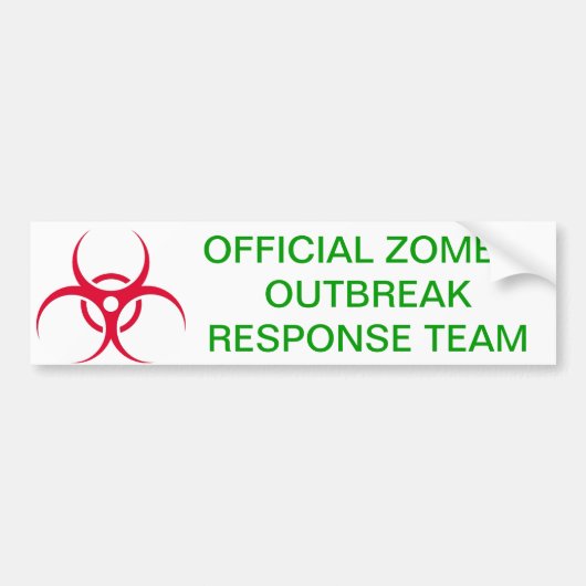 Zombie Outbreak Bumpersticker (Voorkant)
