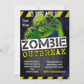 Zombie Outbreak Halloween Party Nodig Aangepaste Kaart (Voorkant)