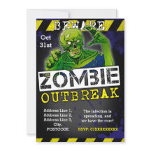 Zombie Outbreak Halloween Party Nodig Aangepaste
