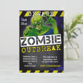 Zombie Outbreak Halloween Party Nodig Aangepaste Kaart (Staand voorkant)