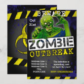 Zombie Outbreak Halloween Party Nodig Aangepaste Kaart (Voorkant / Achterkant)