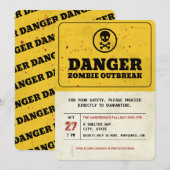 Zombie Outbreak Halloween Party Uitnodiging (Voorkant / Achterkant)