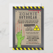 Zombie Outbreak nodigt Halloween Party uit Kaart (Voorkant)