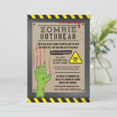 Zombie Outbreak nodigt Halloween Party uit Kaart (Staand voorkant)