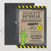 Zombie Outbreak nodigt Halloween Party uit Kaart (Voorkant / Achterkant)