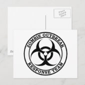 Zombie Outbreak Response Team (Biohazard) Briefkaart (Voorkant / Achterkant)