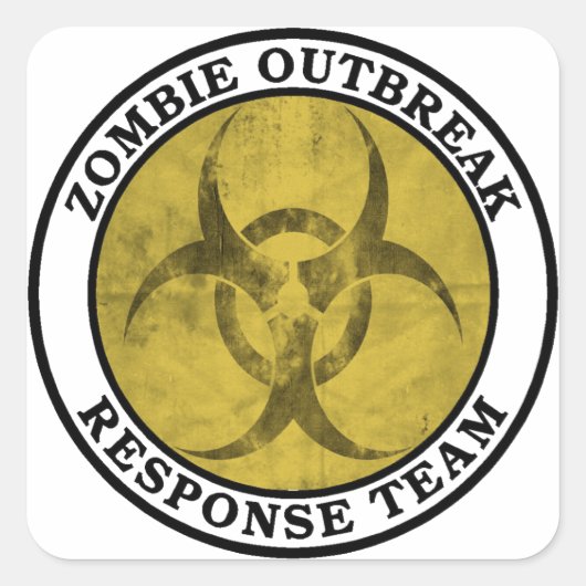Zombie Outbreak Response Team (Biohazard) Vierkante Sticker (Voorkant)