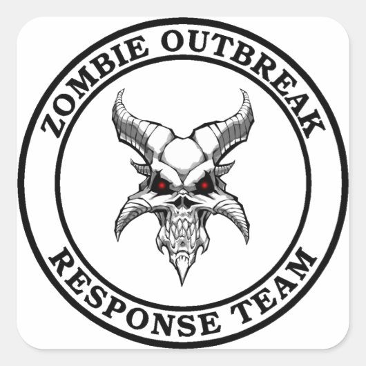 Zombie Outbreak Response Team (Demonhead) Vierkante Sticker (Voorkant)