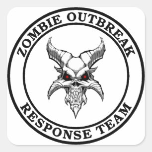 Zombie Outbreak Response Team (Demonhead) Vierkante Sticker