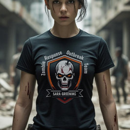 Zombie Outbreak Response Team jouw naam T-shirt