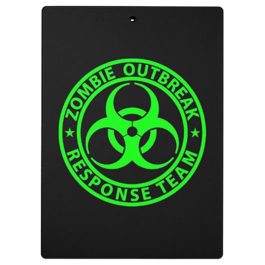 Zombie Outbreak Response Team Neon Green Klembord (Achterkant)