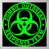Zombie Outbreak Response Team Neon Green Poster (Voorkant)