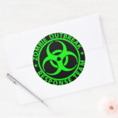 Zombie Outbreak Response Team Neon Green Ronde Sticker (Envelop)