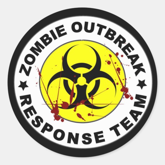 Zombie Outbreak Response Team. Ronde Sticker (Voorkant)