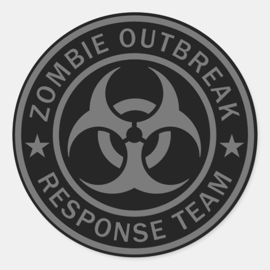 Zombie Outbreak Response Team Ronde Sticker (Voorkant)