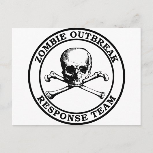 Zombie Outbreak Response Team (Skull Crossbones) Briefkaart (Voorkant)
