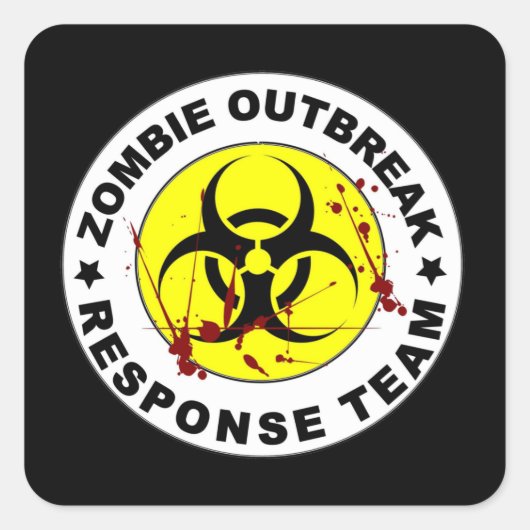 Zombie Outbreak Response Team. Vierkante Sticker (Voorkant)