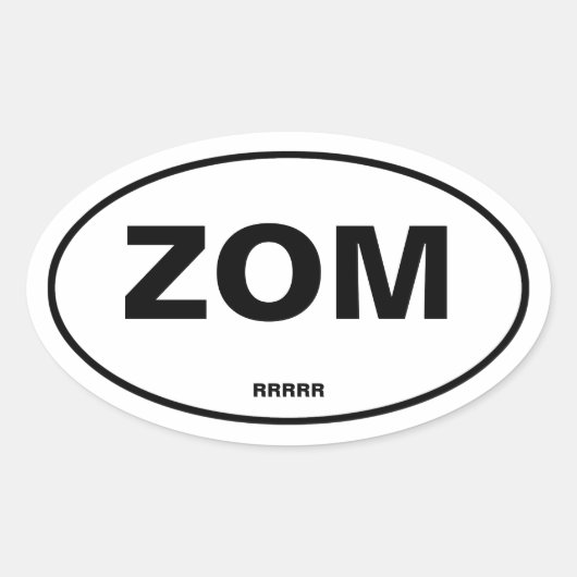 Zombie Oval Sticker (Voorkant)