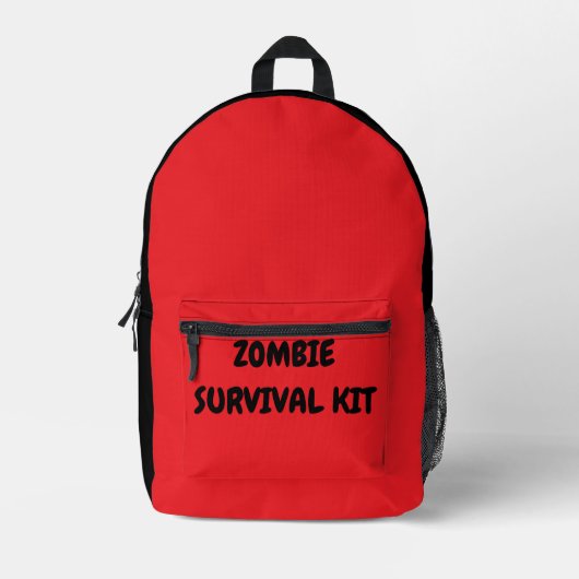 Zombie-overlevingskit Bedrukte Rugzak (Voorkant)