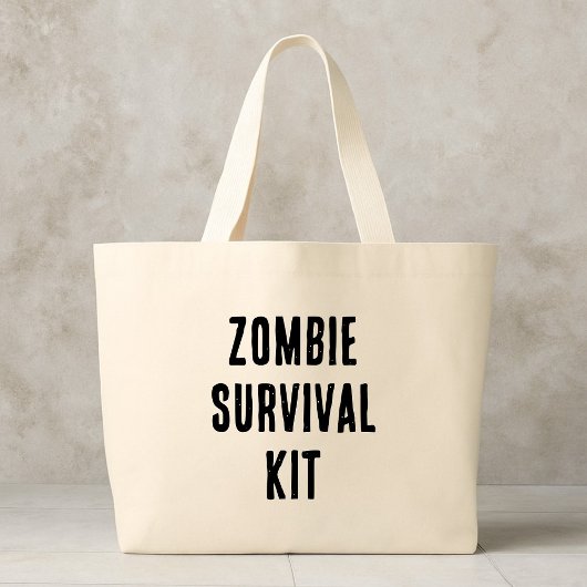 Zombie Overlevingskit Grote Tote Bag