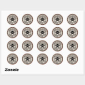 Zombie overlevingsteam met schedel ronde sticker (Vel)