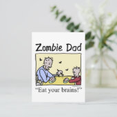 Zombie pa, eet je hersenen briefkaart (Staand voorkant)