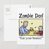 Zombie pa, eet je hersenen briefkaart (Voorkant / Achterkant)