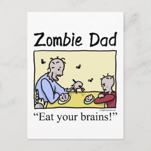 Zombie pa, eet je hersenen briefkaart