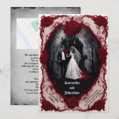 Zombie paar met spookhuis Gothic bruiloft Kaart (Voorkant / Achterkant)