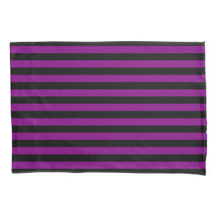 Zombie Paars en Black Horizontal Witch Stripes Kussensloop