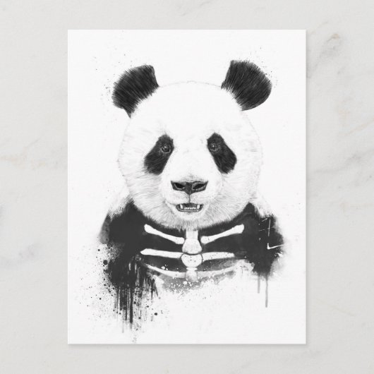 Zombie panda briefkaart (Voorkant)