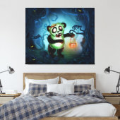 Zombie Panda Halloween Bos Canvas Afdruk (Insitu (Slaapkamer))