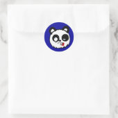 Zombie Panda Hoofd Ronde Sticker (Tas)